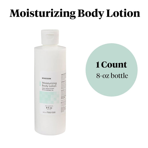 8 oz, 1 Count McKesson Moisturizing Body, Hand and Body Moisturizer, Baby Fresh Scent with Mineral Oil