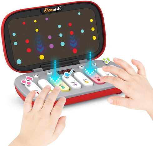 LYRZMY Kids Mini Piano Toy, BPA-Free Light Up Keyboard, Portable Travel Learning Toys