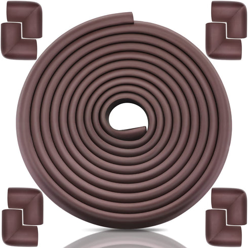 Baby Proofing Edge Corner Protector, 20.5 ft (18.1ft Edge + 8 Corners), Thick Table Bumper Guard, 3M Pre-Taped Corners,