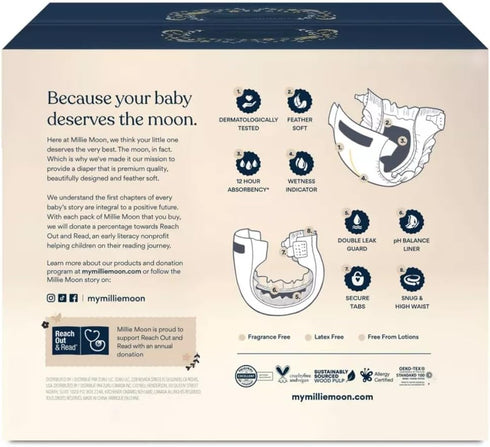 Generic 4 72 Count Millie-Moon Luxury Diapers containing Size