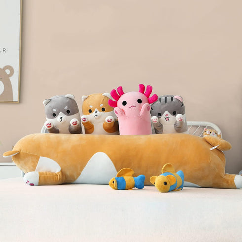 PEACH CAT Pink Long Axolotl Plush Pillow Toy, Cute Axolotl Stuffed Animal for Girls and Boys, 19.6"