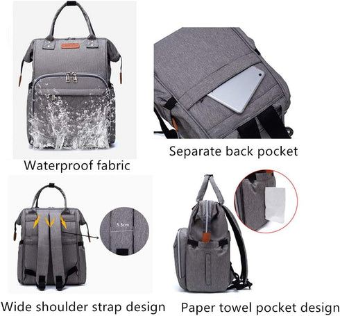 Backpack Diaper Bag for Baby Boy Girl, Multi-Function Diaper Bag for Baby Care,Diaper Bags Essentials for Mom, Dad