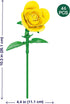 Set 104 Brickcraft Bricktanicals Yellow Rose Building Piece Flower Stem Model, Compatible Brick Bouquet Kit for Adults
