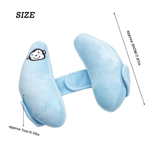 Adjustable Baby Head Neck Support, Portable Toddler Travel Pillow for Car Seat Stroller, Blue Banana Travel Headrest