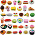 72 Pcs Assorted Food Pencil Erasers Toy Set, Cake Dessert Fruit Puzzle Toys for Kids Reward Party Favors