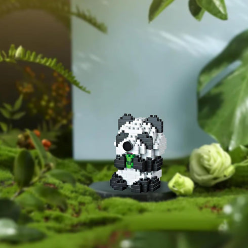 Kids Adult Animal Micro Building Blocks Set KLJM-10, 239 PCS Panda Eating Bamboo for Home and Office Decoration