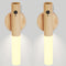 LANDGOO 2-Pack Magnetic Night Light with Motion Sensor, Ash Wood Cylindrical Rechargeable