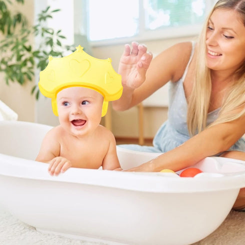 Hoghaki Baby Shower Caps Shield, Adjustable Silicone Shower Caps for Kids, Waterproof Shampoo Hat for Children Toddler