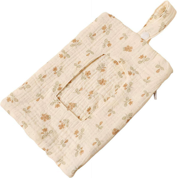 PLGEBR Portable Mommy Bag for Stroller,Refillable Floral Baby Wipe Holder Quilted Wipe Pouch