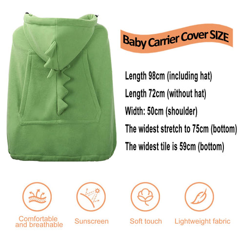 Baby Carrier Cover Stroller Cover,Newborn Hooded Stretchy Cloak,Soft Kangaroo Hoodie for Mom Baby,Suit for All Seasons