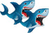Artisan Owl Set of 2 Jumbo 35" Blue Shark Foil Party Balloons