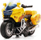 Pull Back Motorcycle Toys with Music Lighting, Police Motorcycles for Boys Kids Age 3-12 Years - Yellow
