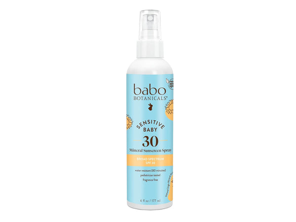 Babo Botanicals Sensitive Baby Mineral Sunscreen Spray SPF30 - Natural Zinc Oxide
