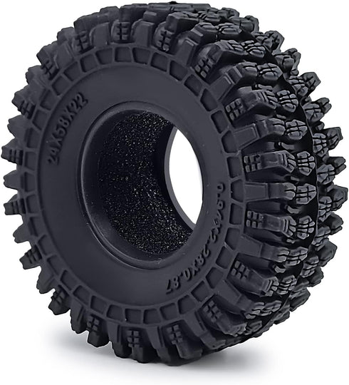 RC 58mm Rubber Crawler Tires with Foam, Pack of 4 for 1/18 TRX4M Upgrade Parts, Style B