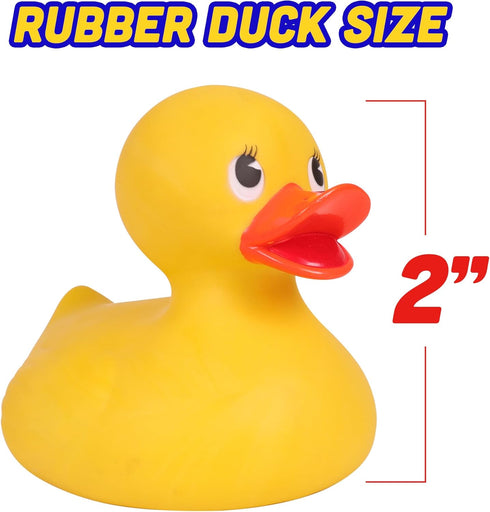 Pack 100 Kangaroo Mini Rubber Ducks Bulk of Floating Baby Bath Toys for Kids - Classroom Rewards - Pool Party