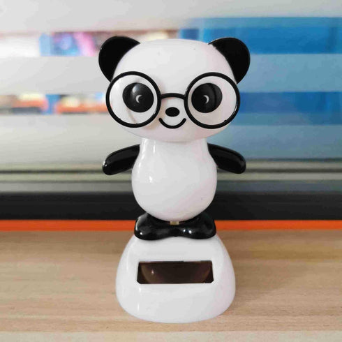 Black and White Solar Dancing Panda Bear Tiger - Shaking Dancing Animal Figurine for Car Interior Home Decor