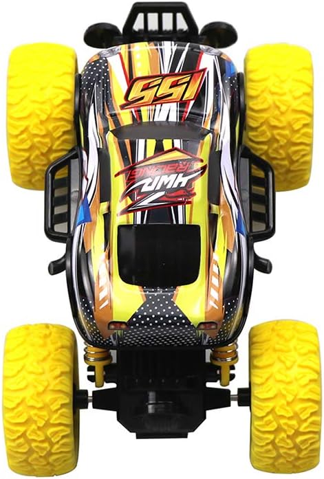 Pull Back Toy Trucks for Boys, Alloy Educational Monster Cars for Toddlers, Inertia Car Toy (Yellow)