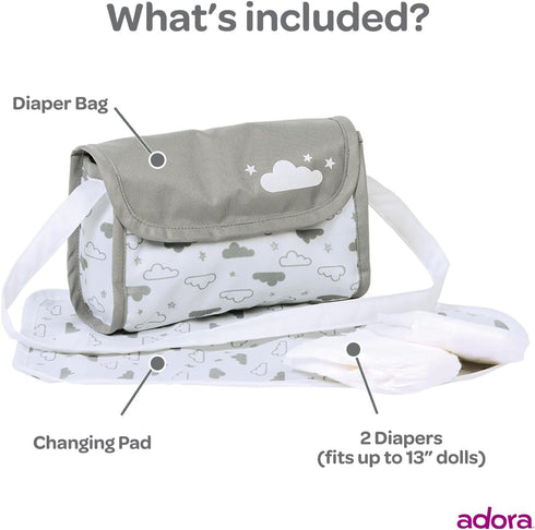 Set Adora Twinkle Stars Doll Diaper Bag - Fun and Functional