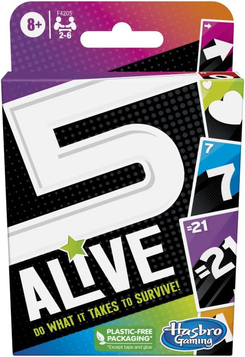 Hasbro Gaming 5 Alive Card Game: Fun Family Game for Ages 8 and Up, 2 to 6 Players