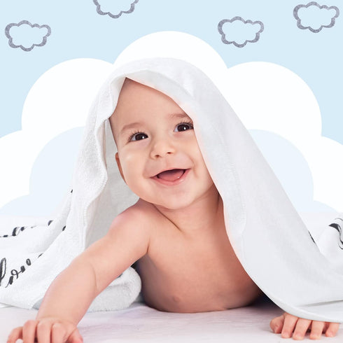 Baby Monthly Milestone Blanket for Boy Girl, 50" x 40" Soft Flannel with Growth Chart Felt Frame, Gender Neutral