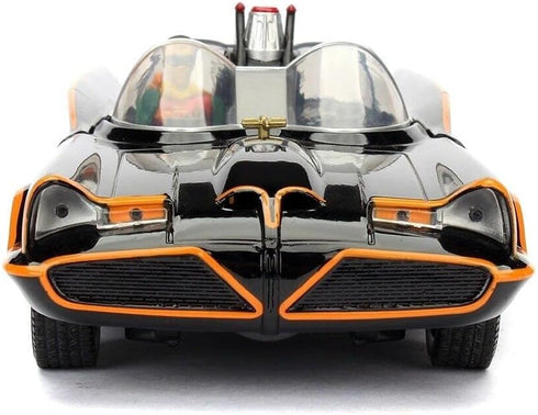 1966 Classic TV Series Batmobile - 1:24 Die-Cast Car with Batman and Robin Figures, Toys for Kids and Adults