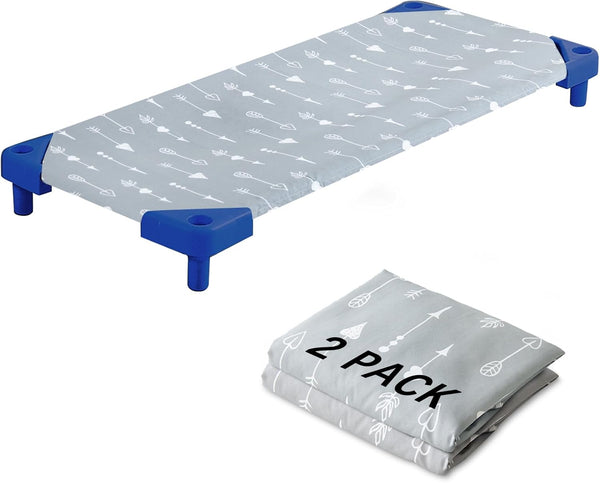 Cot Sheets for Daycare Standard Size 2 Pack, Childrens Naptime Cot Sheet,Breathable