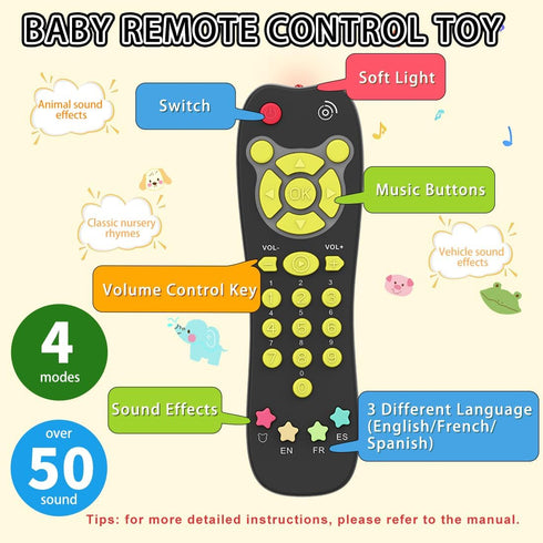 KALUYA Set, 6+ Baby Toy Car Keys Baby Remote Control Toy Toddlers Pretend Toy Key and TV Remote with Sounds Lights