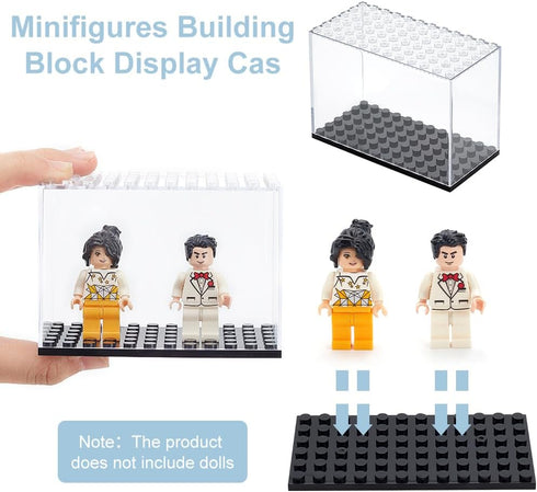 FINGERINSPIRE 4 PCS Stackable Minifigures Display Case, 3.7x2.7x1.9inch Transparent Plastic Case for Action Figures