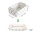 Decorative Rectangular Fabric Storage Bin Organizer Basket with Wooden Handles for Clothes, 12.6x8.7x4.7 inch, White