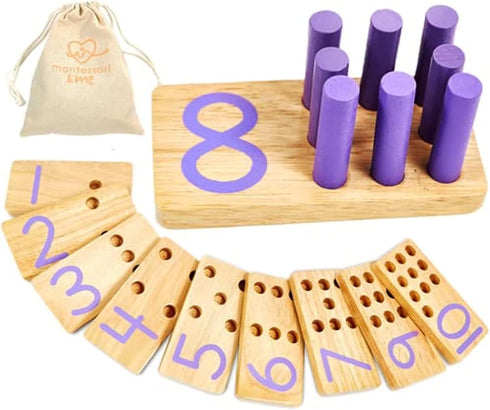 Counting Peg Board | Montessori Math and Numbers for Kids | Wooden Math Manipulatives