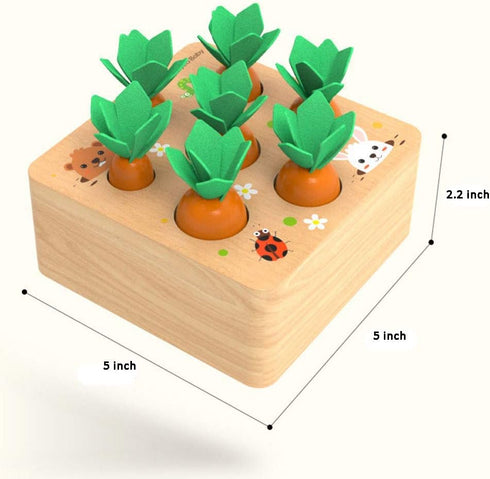 Ancaixin Montessori Toys for Babies 6-12 Months, Educational Carrot Harvest Toy, Wooden Shape Sorting Puzzle Gifts