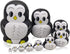 Moonmo 10pcs Animal Pattern Wooden Nesting Toys - Russian Nesting Dolls Matryoshka Stacking Dolls (Penguin)