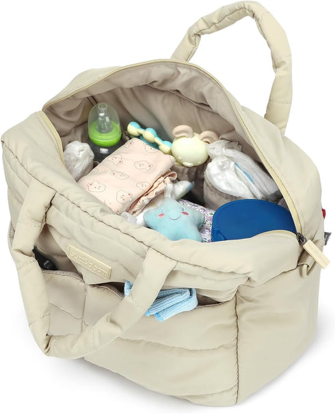 Buzz&Bloom Baby Diaper Bag Tote, Large Capacity Travel, Hospital Bag Functional with Changing Pad and Stroller