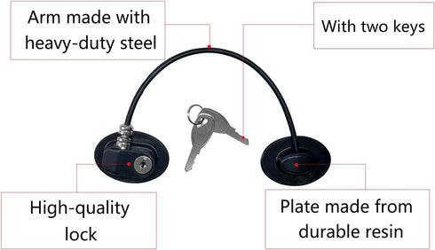 REZIPO 3 Pack Black Refrigerator Door Locks with 6 Keys, Key Locks for Fridge, Cabinet, File Drawer and More