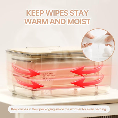 3-Mode Chefhandy Baby Wipe Warmer & Wet Wipes Dispenser, Temperature Control, Large Capacity, Even Heating, Silent