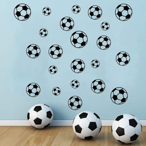 43 Pcs Soccer Stickers - Kids Soccer Ball Stickers Decals for Kids Room, Football Wall Decal Sticker Vinyl Art