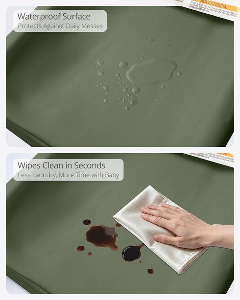 Vegan Leather Baby Changing Pad - Diaper Wipeable Changing Pad, Waterproof Cover Changing Mat for Dresser