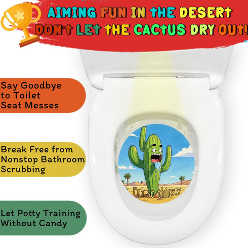 Desert Cactus Themed Potty Training Target for Boys - Fun Toilet Training Aid
