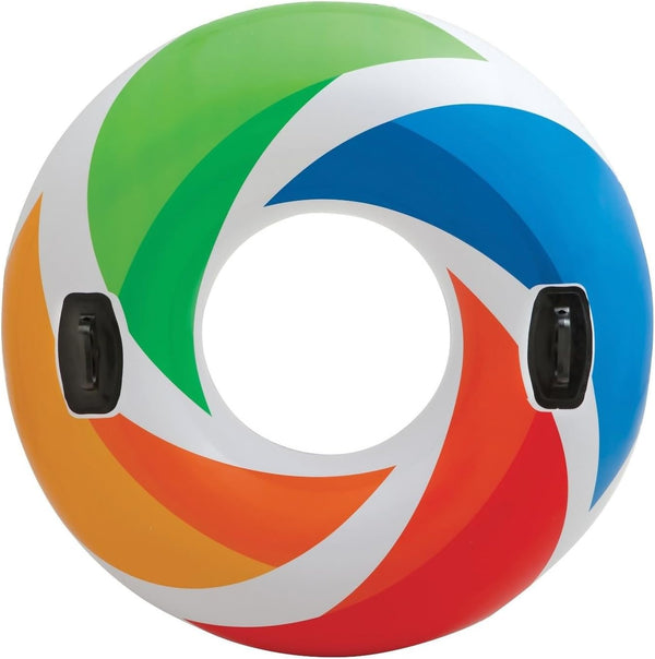 Intex Color Whirl Swimming Pool Float Tube with Handle 48 inch