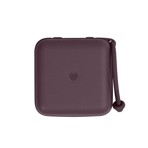 100% BIBS Pacifier Box with Strap. Pacifier Holder and Steriliser case. BPA Free Food-Grade Material - Plum