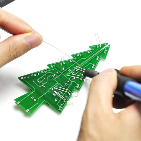 Adeept 3D Christmas Tree LED DIY Kits - 7 Color Flash RGB Circuit Electronic Assemble - STEM Project for Teens