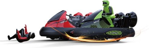 PowerTRC Remote Control Bumper Cars for Kids - 2 Sets with Ejecting Drivers and Crash Sound Effects