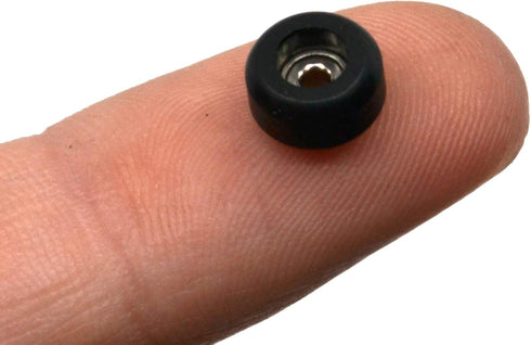 Teak Tuning CNC Polyurethane Fingerboard Bearing Wheels, Black - Set of 4 Durable Wheels with Hard Durometer