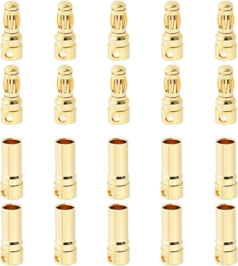10 Sets Hobbypark Female Male 3.5mm Gold Bullet Banana Connectors for RC ESC LIPO Battery Device