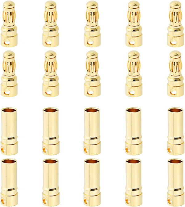 10 Sets Hobbypark Female Male 3.5mm Gold Bullet Banana Connectors for RC ESC LIPO Battery Device
