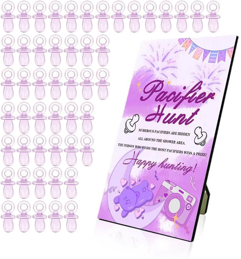 Rafleta Baby Shower Games, Baby Shower Decorations, 1 Baby Pacifier Hunt Sign and