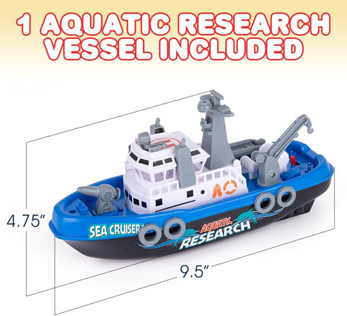 ArtCreativity Aquatic Research Vessel, Battery-Operated Toy Ship for Kids, Floating Bathtub and Pool Toy, Best Birthday