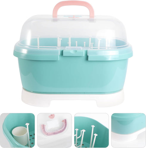 Countertop BESPORTBLE Bottle Drying Box and Storage Container for Feeding, Plastic Milk Bottle Drainer with Pacifier