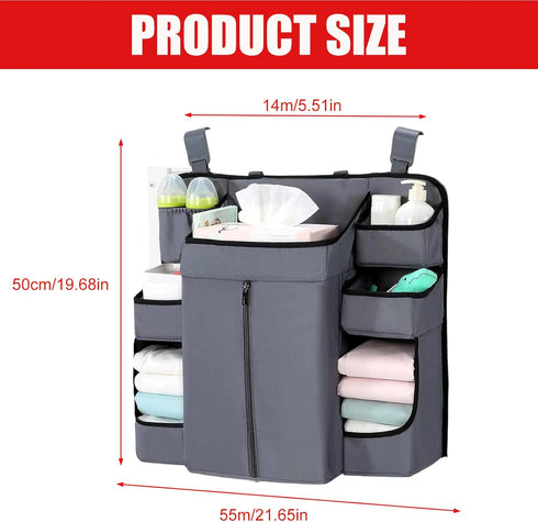 Tuygn Tuyen Multilayer Nursery Storage Bag For Crib Essentials Hanging Diaper Organizer For Changing Table