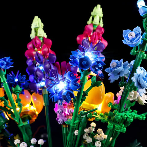 Kyglaring LED Lighting Kit for Lego Icons Wildflower Bouquet 10313 Model Building Kit - Classic Version (No Lego Set)